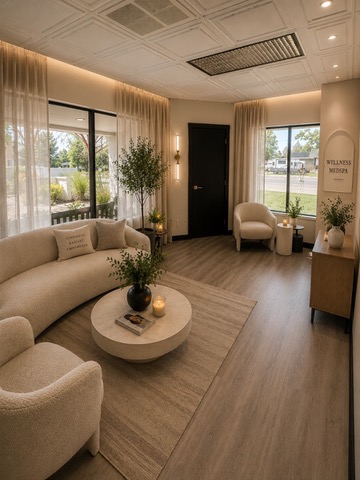 Wellness suite concept, lounge and waiting area at Elevae Suites