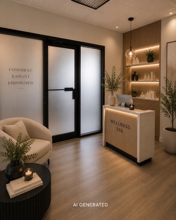 Med spa and wellness suite concept, reception area at Elevae Suites Sandy UT